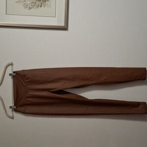 Aerie Offline By Aerie Luxe Brown Faux Leather Leggings Size Medium